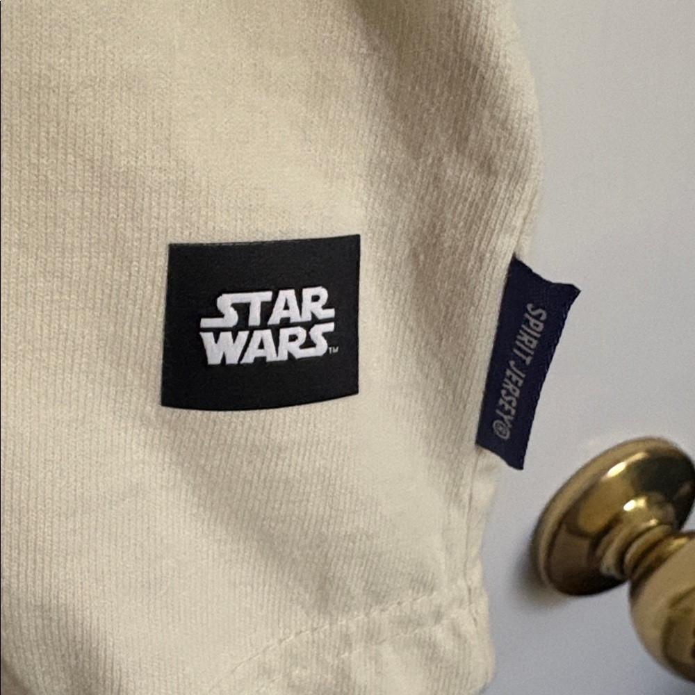 Disney Parks Spirit Jersey Star Wars The Child Cream 'Wanted' Graphic Tee - Picture 3 of 7